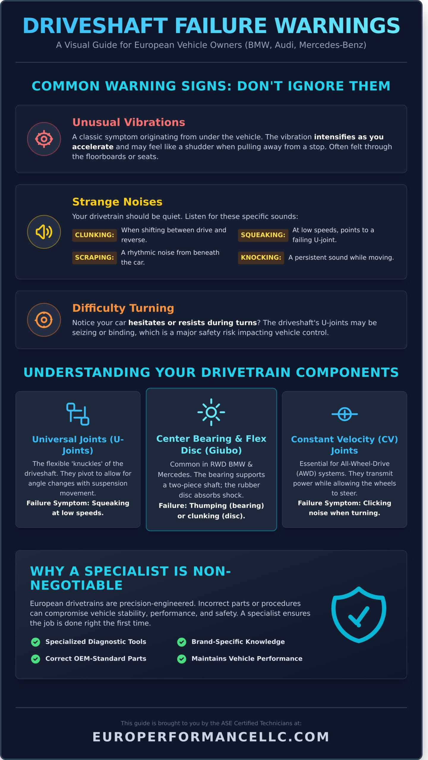 Expert Driveshaft Repair for European Vehicles in Belgrade, MT - Infographic