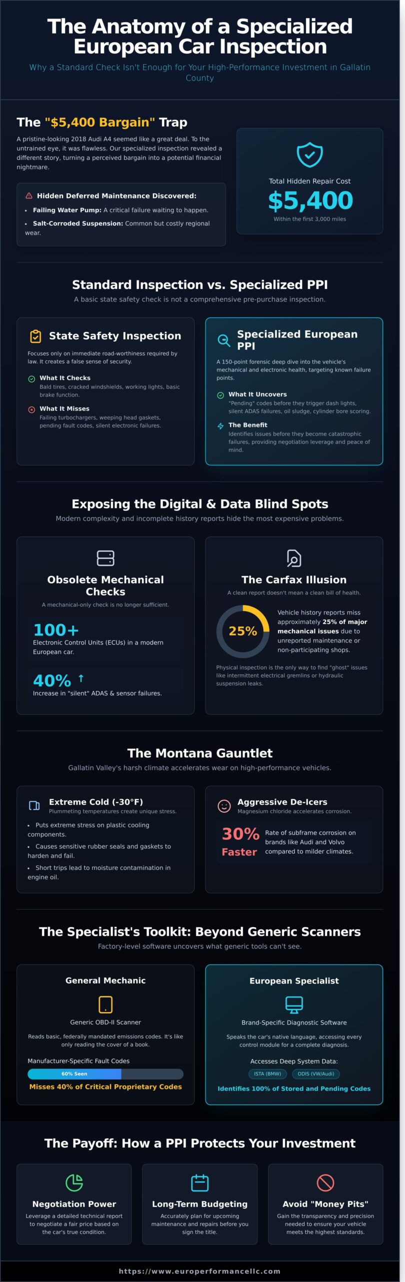 Pre-Purchase Inspection for European Cars in Belgrade, MT: The Ultimate Buyer’s Guide - Infographic